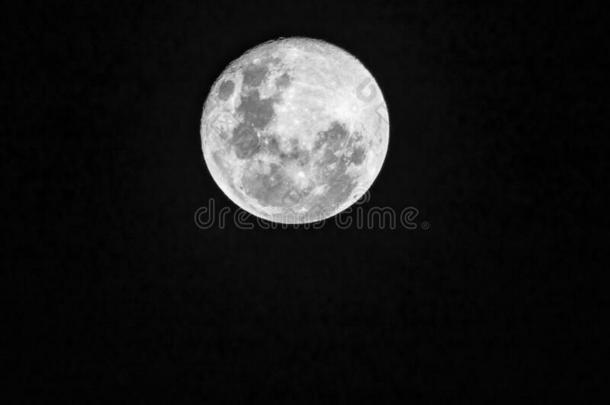 超级月亮满的月亮采用黑的和白色的