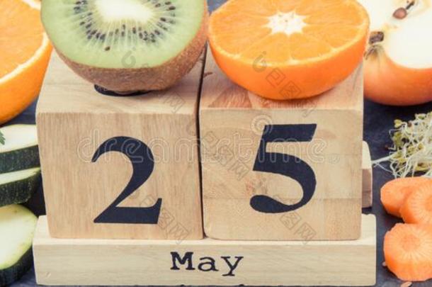 立方形日历和日期关于世界甲状腺一天和最好的食物康塔