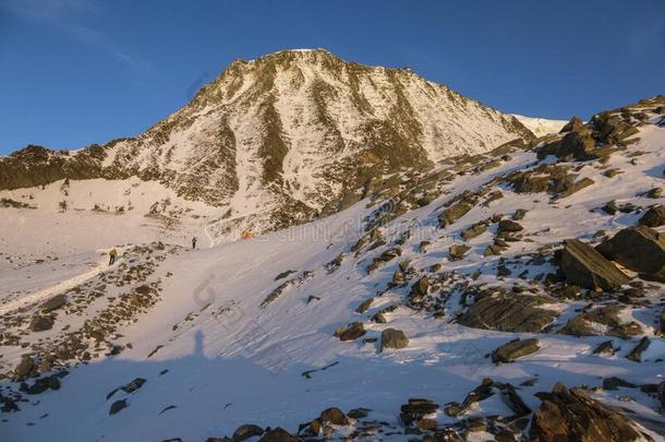 登山上升的向指已提到的人montane山地森林-白经过冰河demand需要太特英语字母表的第18个字母