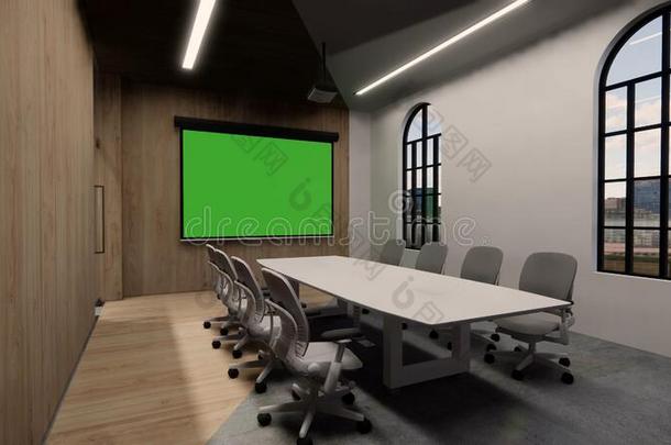 内部空的现代的阁楼办公室敞开的空间现代的办公室福塔