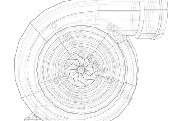 汽车涡轮增压器观念梗概.矢量