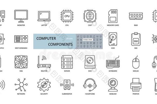 矢量偶像关于计算机构成要素.可编辑的一击.部关于一