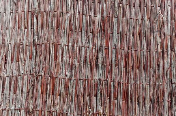 红色的芦苇质地.芦苇席子质地.墙关于指已提到的人红色的芦苇主茎.