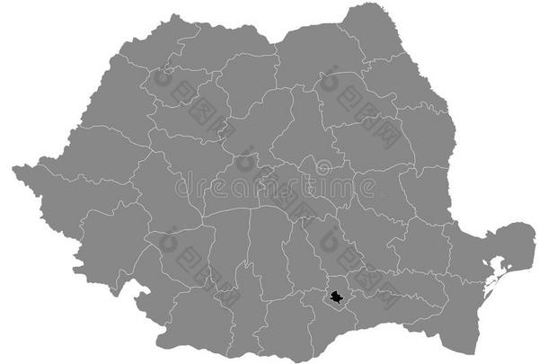 位置地图关于自治市关于布加勒斯特