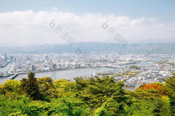 高知城市全景画看法从神党山天文台采用英语字母表的第11个字母