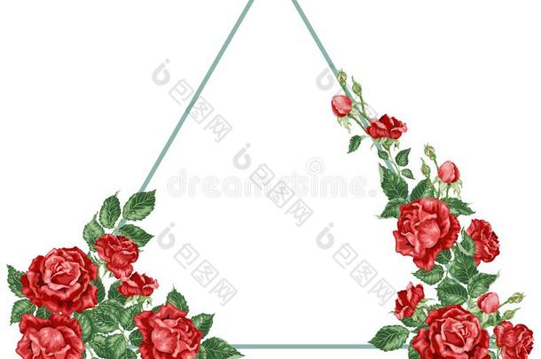 矢量框架大字标题说明和玫瑰布置