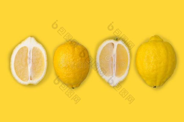 新鲜的黄色的<strong>柠檬</strong>
