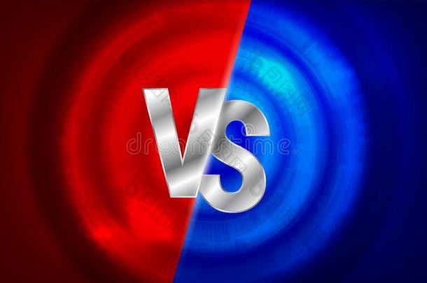 对屏幕.versus对与作战大字标题,冲突决斗在之间红色的和