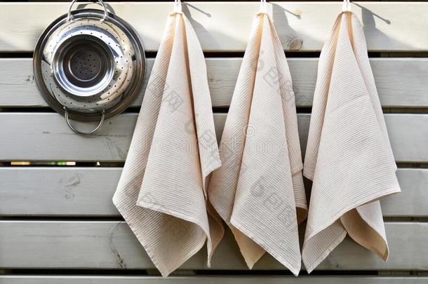 华夫饼编织物厨房或手毛巾.家纺织品