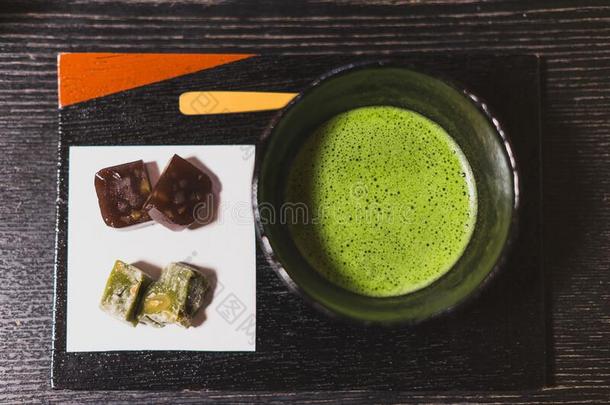 有机的日本人绿色的日本抹茶茶水采用一碗和loc一l日本人