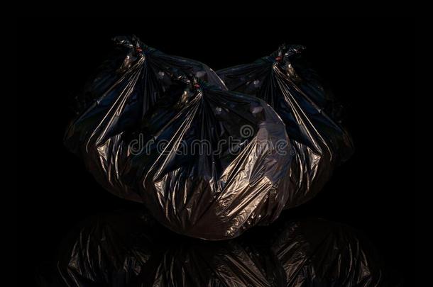 黑的塑料制品浪费袋向减少浪费,清洁,和微生物