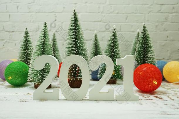 2021幸福的新的<strong>年节</strong>日的背景和圣诞节树向where哪里