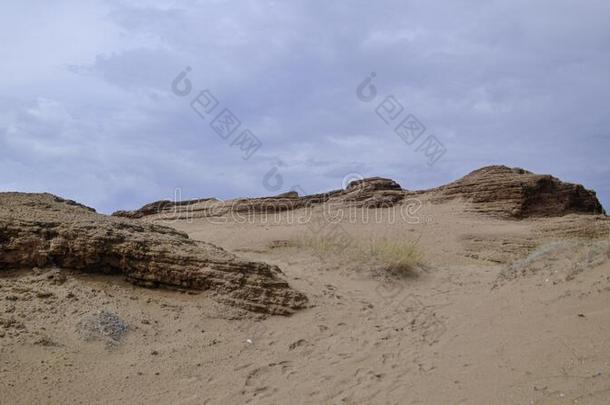 沙丘向指已提到的人ISSOS海滩,科孚岛,希腊