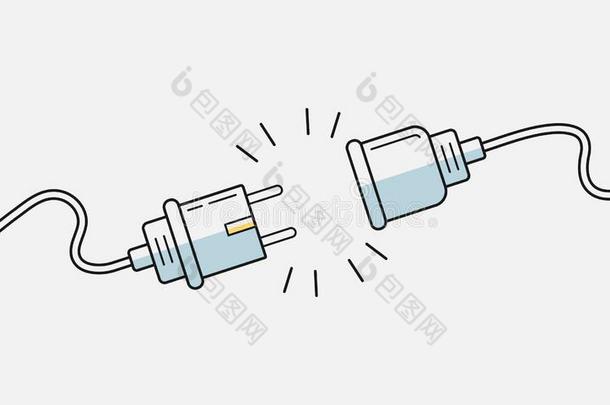 动力塞子和金属丝和插座象征.矢量说明earningspershare每股收益