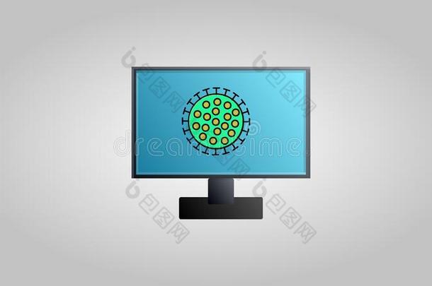 一现代的数字的计算机和一显示屏为在线的医学向