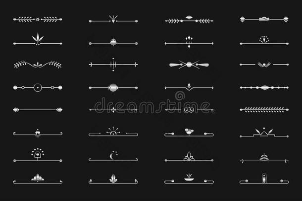 <strong>分割</strong>者银线<strong>条</strong>放置艺术装饰矢量页文本