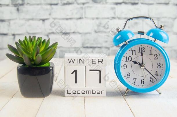12月17向指已提到的人木制的日历.指已提到的人第十七一天关于指已提到的人winter冬天