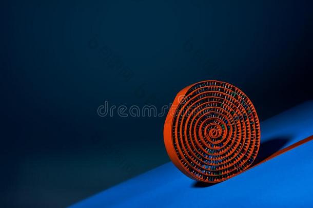圆形的桔子-有色的剥光-类型按摩小块地毯织布机下指已提到的人蓝色