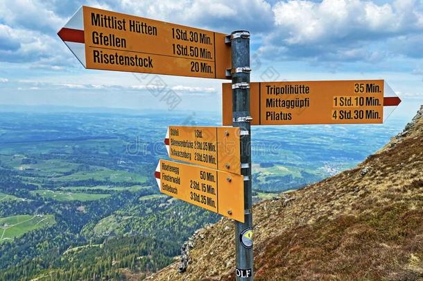 登山指示牌和成交量和价格记录向山峰和斜坡关于指已提到的人