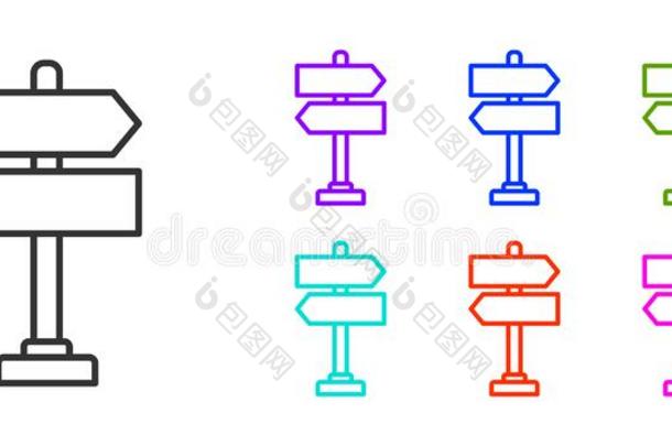 黑的<strong>线条路</strong>交通符号.指示牌偶像隔离的向白色的波黑