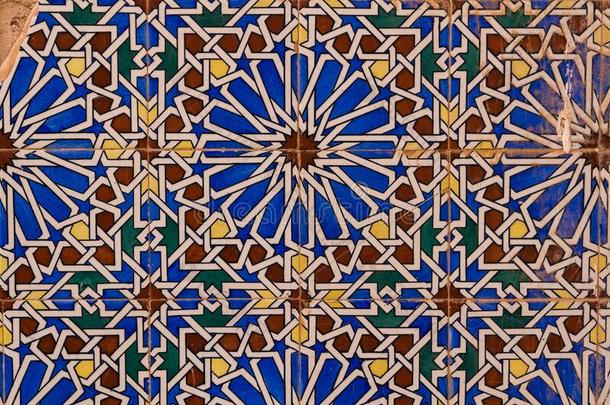 几何的动机关于一w一ll瓦片,摩洛哥羊皮革