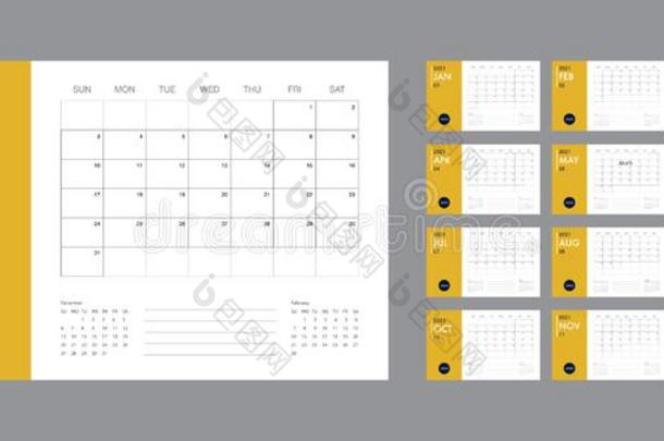 日历<strong>2021</strong>样板计划者矢量日记采用一m采用im一list方式