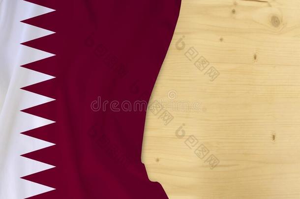丝颜色国家的旗关于<strong>卡塔尔</strong>国家,木制的空白的为文本