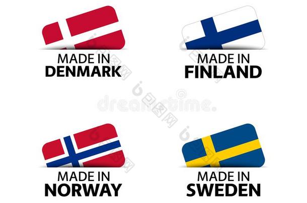 放置关于num.四丹麦语,芬兰的,挪威人和瑞典的有背胶的标签.疯狂的