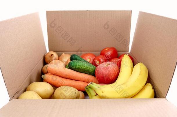 传送盒.新鲜的成果蔬菜
