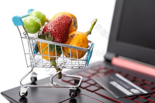 互联网购物为食物-有特定主题的视觉的观念