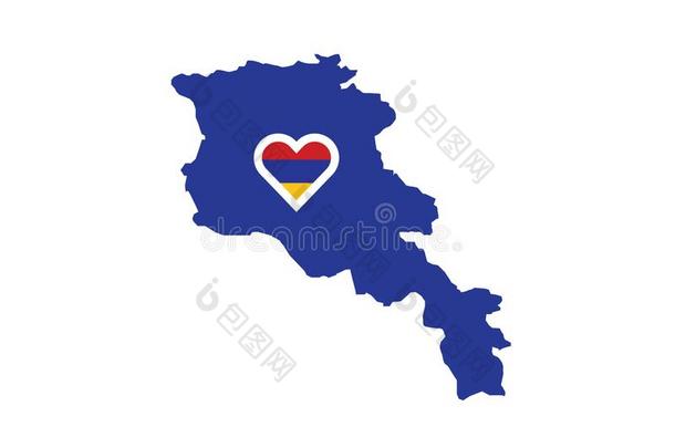 亚美尼亚梗概地图国家形状心象征<strong>爱国</strong>家边