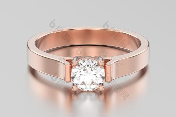 3英语字母表中的第四个字母说明玫瑰金单人纸牌戏订婚钻石戒指和