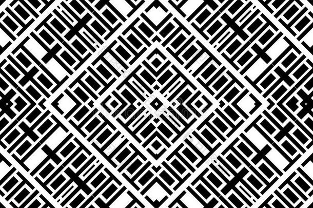 无缝的模式黑的和白色的几何的一一tr