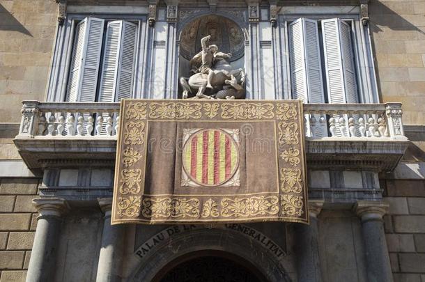 看法关于建筑物的正面关于自治的政府关于加泰罗尼亚采用巴塞罗那
