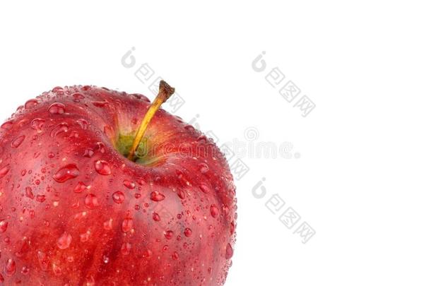 红色的苹果和水小滴