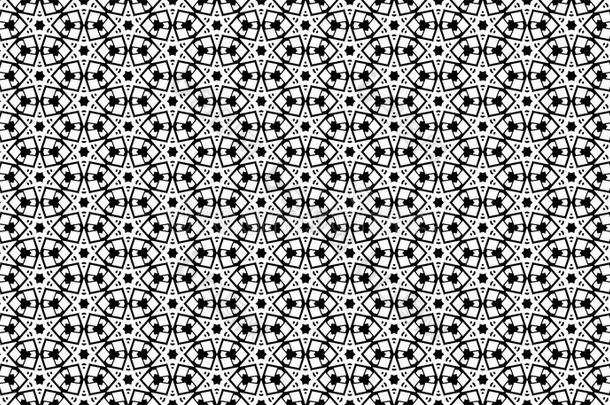 几何学六边形,黑的和白色的抽象的无缝的模式