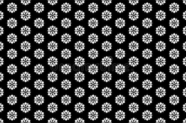 几何学六边形,黑的和白色的抽象的无缝的模式