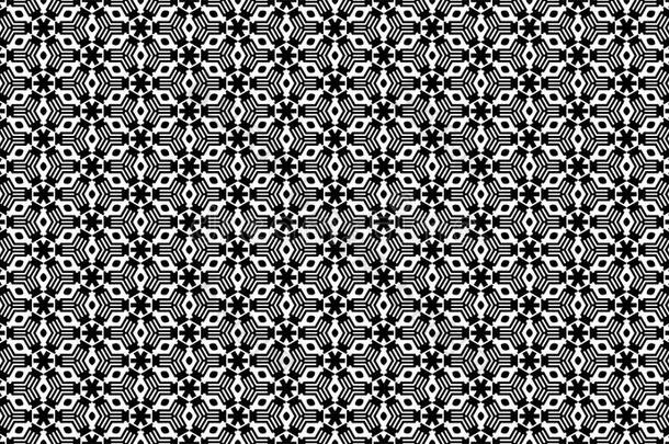 几何学黑的和白色的抽象的无缝的模式