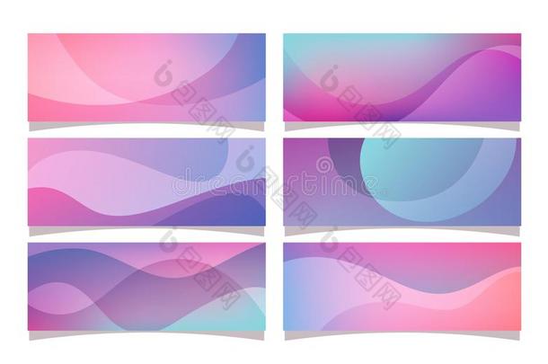 紫色的抽象的梯度横幅收集