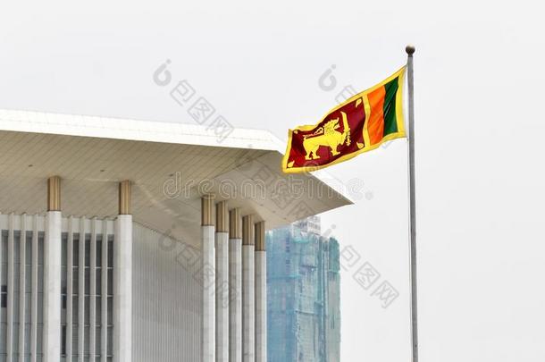斯里斯里兰卡塞朗棉毛交织平布旗反对指已提到的人背景会议过道采用