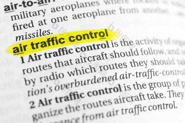 突出的英语单词天空交通控制和它的定义