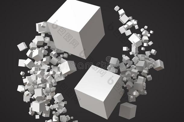 兽群关于立方形的东西,旋转大约每别的.3英语字母表中的第四个字母方式矢量illustrate举例说明