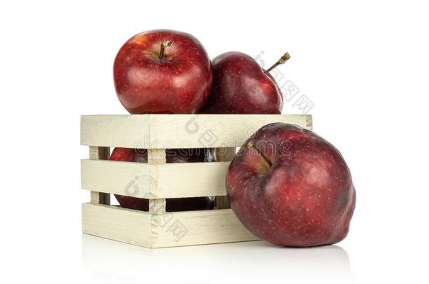 新鲜的生的苹果红色的美味的隔离的向白色的