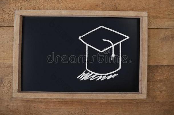 毕业帽子教育绘画向黑板为学校