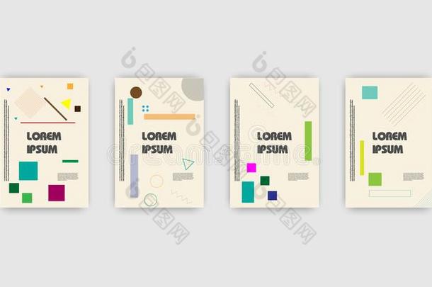 包豪斯建筑学派海报和包豪斯建筑学派为小册子设计.抽象的飞鸟