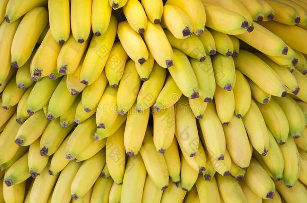 新鲜的香蕉黄色的背景采用指已提到的人成果交易
