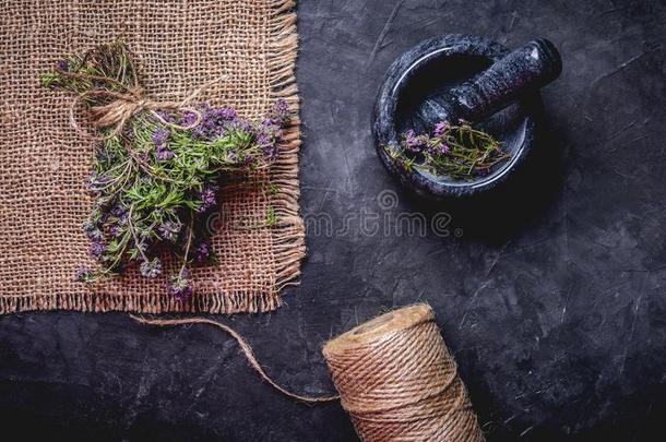 新鲜的草本植物为替代的医学和芳香疗法