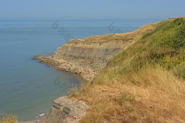粉笔岩石悬崖关于指已提到的人法国的北方海海岸在近处布伦USSR苏联