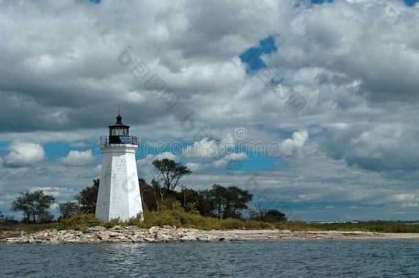 黑的岩石海港灯塔采用布里奇波特,康涅狄格州