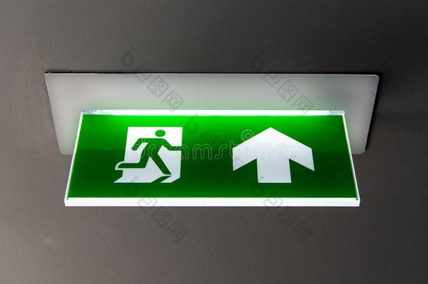 火出口,绿色的紧急情况出口符号